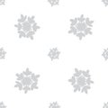 Grey silver or monochrome light seamless snowflakes patterns. Doodle cute design. Great for print, pakage, web pages