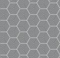 Grey on silver multi hexagonal line pattern seamless repeat background Royalty Free Stock Photo