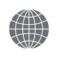 Grey simple logo of the earth