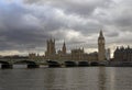 Grey skies over the Palace of Westminster in London