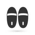Grey Slippers icon isolated on white background. Flip flops sign. Vector