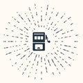 Grey Slot machine icon isolated on beige background. Abstract circle random dots. Vector