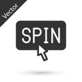 Grey Slot machine spin button icon isolated on white background. Vector Royalty Free Stock Photo