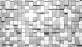 Grey small box cube random geometric background. Abstract square pixel mosaic illustration. Land block background. Fantasy fractal Royalty Free Stock Photo