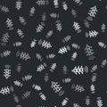 Grey Smart traffic light system icon isolated seamless pattern on black background. Internet of things concept with