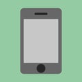 Grey Smartphone flat style with grey screen icon, vector eps10 Smartphone or mobile phone iphone icon for web design. Royalty Free Stock Photo