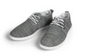 Grey sneaker isolated in white background with clipping path Royalty Free Stock Photo