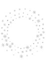 Grey Snow Background White Vector. Dot Shine Card. Luminous Snowflake Transparent. Metal Xmas Royalty Free Stock Photo