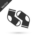 Grey Socks icon isolated on white background. Vector