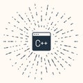 Grey Software, web developer programming code icon isolated on beige background. Javascript computer script random parts Royalty Free Stock Photo