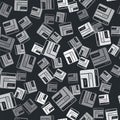 Grey Software, web developer programming code icon isolated seamless pattern on black background. Javascript computer Royalty Free Stock Photo