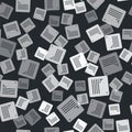 Grey Software, web developer programming code icon isolated seamless pattern on black background. Javascript computer Royalty Free Stock Photo