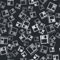 Grey Software, web developer programming code icon isolated seamless pattern on black background. Javascript computer Royalty Free Stock Photo