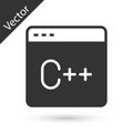 Grey Software, web developer programming code icon isolated on white background. Javascript computer script random parts Royalty Free Stock Photo