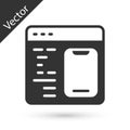 Grey Software, web developer programming code icon isolated on white background. Javascript computer script random parts Royalty Free Stock Photo