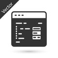Grey Software, web developer programming code icon isolated on white background. Javascript computer script random parts Royalty Free Stock Photo