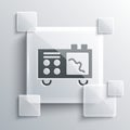 Grey Spectrometer icon isolated on grey background. Square glass panels. Vector