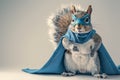 The Super Squirrel With a Blue Cape