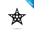 Grey Starfish icon isolated on white background. Vector Royalty Free Stock Photo