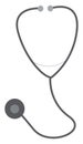 A grey stethoscope vector or color illustration