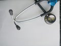 Grey Stethoscope on A White Background