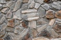 Grey stone wall. Bright grey brown rock texture. faceted stone wall background for design