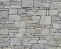 Grey stone wall closeup