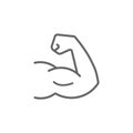 grey Strong hand line art icon