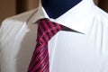 Grey suit with red patterned tie Royalty Free Stock Photo