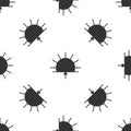 Grey Sunrise icon isolated seamless pattern on white background. Vector Illustration