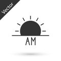 Grey Sunrise icon isolated on white background. Vector Illustration