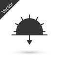 Grey Sunset icon isolated on white background. Vector Illustration