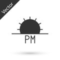 Grey Sunset icon isolated on white background. Vector Illustration