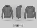 Grey sweatshirt hoodie template