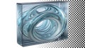 Grey swirl with lines texture, abstract shape, modern design element, 3D form png transparent image Generative AI Royalty Free Stock Photo