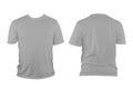 Grey t-shirt with round neck, collarless and sleeves