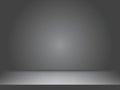 Grey table with Grey gradient wall for background, color display product. Royalty Free Stock Photo