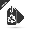 Grey Tag with recycle symbol icon isolated on white background. Banner, label, tag, logo, sticker for eco green. Vector Royalty Free Stock Photo