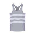 Grey Tank Top or Sleeveless Sport Shirt as Male Clothing Item Vector Illustration