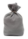 Grey textile bag isolated on white