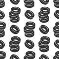 Grey tires seamless pattern. Car tire texture Royalty Free Stock Photo