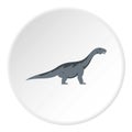 Grey titanosaurus dinosaur icon circle