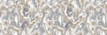 Grey tonal marbled seamless border texture. Irregular pale ink blotch paint effect banner background. Marble gray white