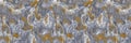 Grey tonal marbled seamless border texture. Irregular pale ink blotch paint effect banner background. Marble gray white