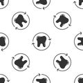 Grey Tooth whitening concept icon isolated seamless pattern on white background. Tooth symbol for dentistry clinic or