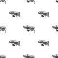 Grey trailer on wheels for transportation of farm animals.Agricultural Machinery single icon in cartoon style vector Royalty Free Stock Photo