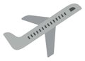 Grey travel plane, icon