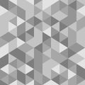 Grey triangular background. Seamless geometric pattern. Grey triangles. Low poly template. Crystal texture. Vector