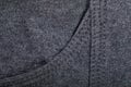 Grey type of cloth that shows the stitching for background