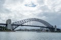 Grey steel, concrete, skies and steely waters. Sydney Harbour, Australia